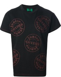 Мужская черная футболка с круглым вырезом с принтом от Jean Paul Gaultier
