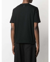 Мужская черная футболка с круглым вырезом с принтом от Lanvin
