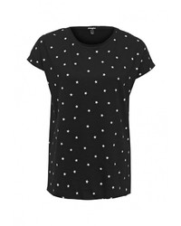 Женская черная футболка с круглым вырезом с принтом от Jennyfer