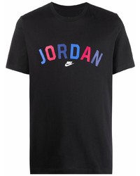 Мужская черная футболка с круглым вырезом с принтом от Jordan