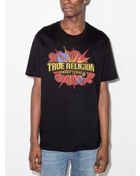 Мужская черная футболка с круглым вырезом с принтом от True Religion