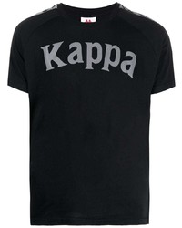 Мужская черная футболка с круглым вырезом с принтом от Kappa