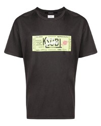 Мужская черная футболка с круглым вырезом с принтом от Ksubi