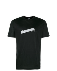Мужская черная футболка с круглым вырезом с принтом от Lanvin