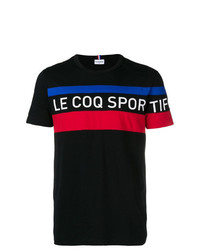 Мужская черная футболка с круглым вырезом с принтом от Le Coq Sportif