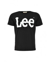 Мужская черная футболка с круглым вырезом с принтом от Lee