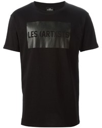 Мужская черная футболка с круглым вырезом с принтом от Les (Art)ists