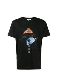 Мужская черная футболка с круглым вырезом с принтом от Les Benjamins