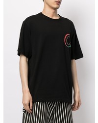 Мужская черная футболка с круглым вырезом с принтом от Clot