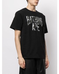 Мужская черная футболка с круглым вырезом с принтом от A Bathing Ape