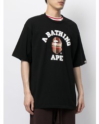 Мужская черная футболка с круглым вырезом с принтом от A Bathing Ape