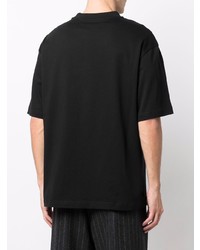 Мужская черная футболка с круглым вырезом с принтом от Feng Chen Wang