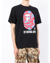 Мужская черная футболка с круглым вырезом с принтом от A Bathing Ape