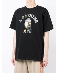 Мужская черная футболка с круглым вырезом с принтом от A Bathing Ape