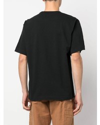 Мужская черная футболка с круглым вырезом с принтом от Stone Island