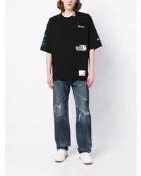 Мужская черная футболка с круглым вырезом с принтом от Maison Mihara Yasuhiro
