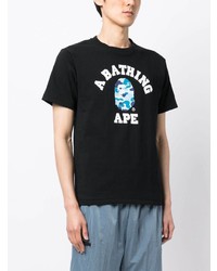 Мужская черная футболка с круглым вырезом с принтом от A Bathing Ape