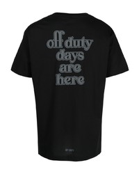 Мужская черная футболка с круглым вырезом с принтом от Off Duty