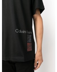 Мужская черная футболка с круглым вырезом с принтом от Calvin Klein