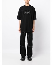 Мужская черная футболка с круглым вырезом с принтом от Vetements