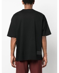Мужская черная футболка с круглым вырезом с принтом от We11done