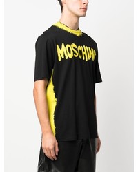 Мужская черная футболка с круглым вырезом с принтом от Moschino