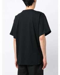 Мужская черная футболка с круглым вырезом с принтом от Yohji Yamamoto