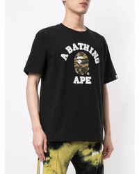 Мужская черная футболка с круглым вырезом с принтом от A Bathing Ape