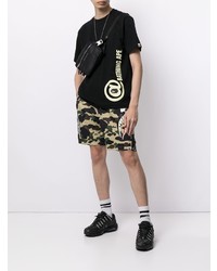 Мужская черная футболка с круглым вырезом с принтом от A Bathing Ape