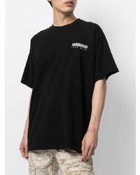 Мужская черная футболка с круглым вырезом с принтом от Stampd