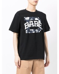 Мужская черная футболка с круглым вырезом с принтом от A Bathing Ape