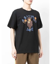 Мужская черная футболка с круглым вырезом с принтом от A Bathing Ape