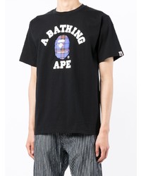 Мужская черная футболка с круглым вырезом с принтом от A Bathing Ape