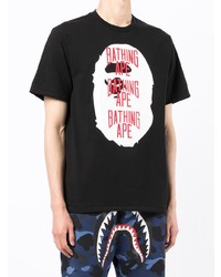 Мужская черная футболка с круглым вырезом с принтом от A Bathing Ape