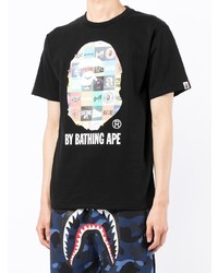 Мужская черная футболка с круглым вырезом с принтом от A Bathing Ape