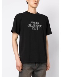 Мужская черная футболка с круглым вырезом с принтом от Stolen Girlfriends Club