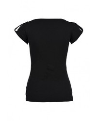 Женская черная футболка с круглым вырезом с принтом от Lonsdale
