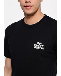 Мужская черная футболка с круглым вырезом с принтом от Lonsdale