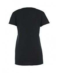 Женская черная футболка с круглым вырезом с принтом от LOST INK