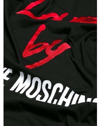 Мужская черная футболка с круглым вырезом с принтом от Love Moschino