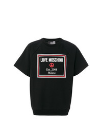 Мужская черная футболка с круглым вырезом с принтом от Love Moschino