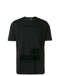 Мужская черная футболка с круглым вырезом с принтом от Love Moschino