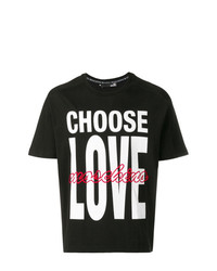 Мужская черная футболка с круглым вырезом с принтом от Love Moschino