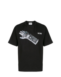 Мужская черная футболка с круглым вырезом с принтом от M1992