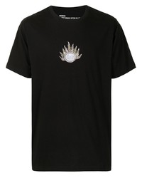 Мужская черная футболка с круглым вырезом с принтом от Maharishi