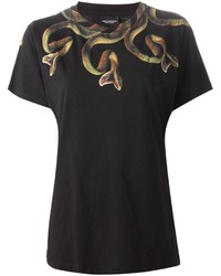 Женская черная футболка с круглым вырезом с принтом от Marcelo Burlon County of Milan