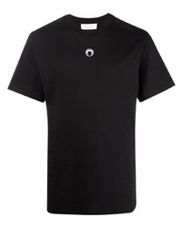 Мужская черная футболка с круглым вырезом с принтом от Marine Serre