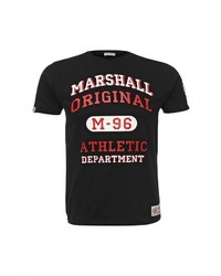 Мужская черная футболка с круглым вырезом с принтом от Marshall Original