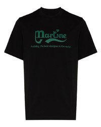 Мужская черная футболка с круглым вырезом с принтом от Martine Rose