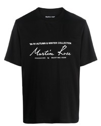 Мужская черная футболка с круглым вырезом с принтом от Martine Rose